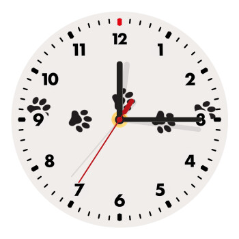 paw, Wooden wall clock (20cm)