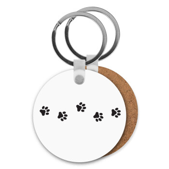 paw, Μπρελόκ Ξύλινο στρογγυλό MDF Φ5cm