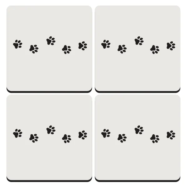 paw — Set of 4 square wooden coasters (9cm)