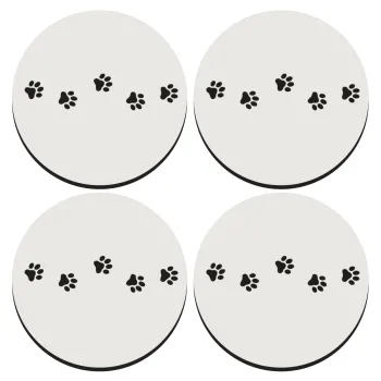 paw, ΣΕΤ 4 Σουβέρ ξύλινα στρογγυλά (9cm)