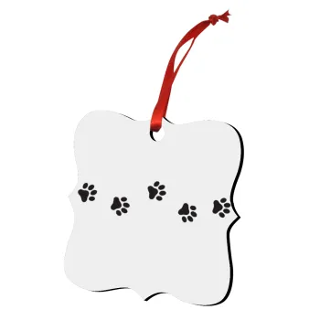 paw, Christmas ornament polygon wooden 7.5cm