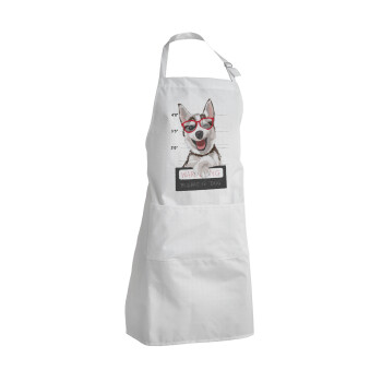 Warning, beware of Dog, Adult Chef Apron (with sliders and 2 pockets)