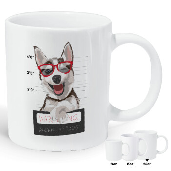 Warning, beware of Dog, Κούπα Giga, κεραμική, 590ml
