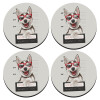 SET of 4 round wooden coasters (9cm)