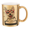 Mug ceramic, gold mirror, 330ml