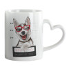 Mug heart handle, ceramic, 330ml