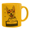 Ceramic coffee mug yellow, 330ml