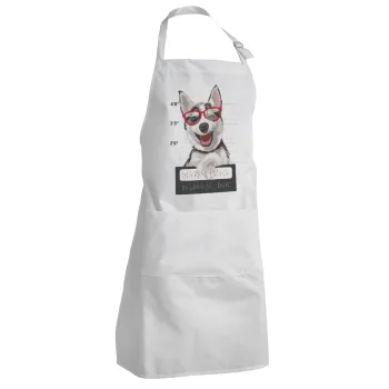 Warning, beware of Dog, Adult Chef Apron (with sliders and 2 pockets)