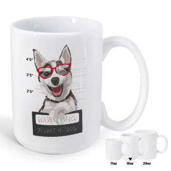 Warning, beware of Dog, Κούπα Mega, κεραμική, 450ml