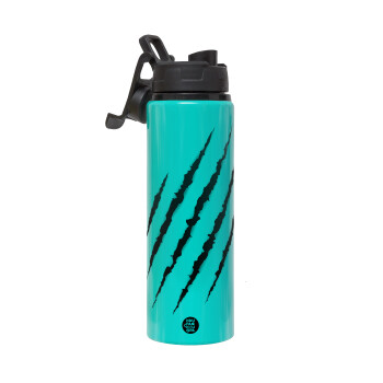 Claw scratch, Metallic water bottle with safety lid, 850ml aluminum