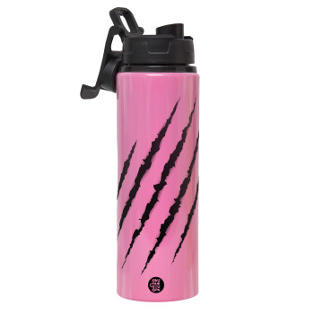Claw scratch, Metallic water bottle with safety lid, 850ml aluminum