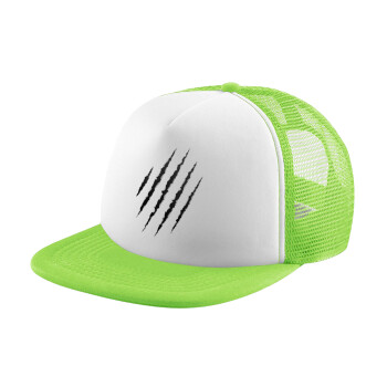 Claw scratch, Καπέλο Soft Trucker με Δίχτυ Πράσινο/Λευκό