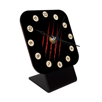 Claw scratch, Επιτραπέζιο ρολόι σε φυσικό ξύλο (10cm)