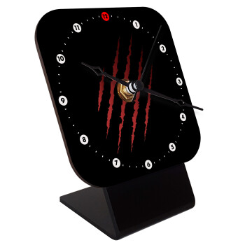 Claw scratch, Quartz Wooden table clock with hands (10cm)