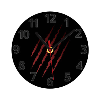 Claw scratch, Ρολόι τοίχου γυάλινο (20cm)