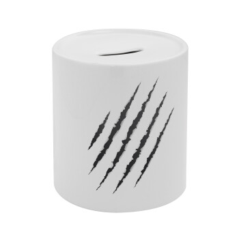 Claw scratch, Κουμπαράς πορσελάνης με τάπα