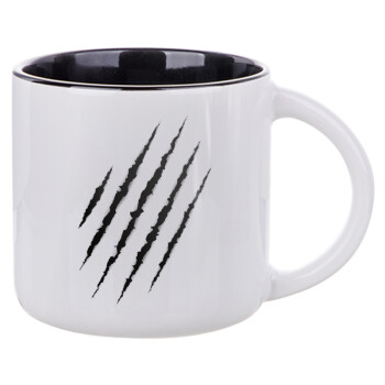 Claw scratch, Κούπα κεραμική 400ml Λευκή/Μαύρη