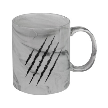 Claw scratch, Κούπα κεραμική, marble style (μάρμαρο), 330ml