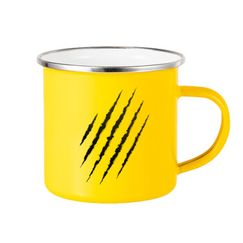 Claw scratch, Yellow Enamel Metallic Cup 360ml