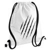 Backpack pouch GYMBAG white, with pocket (40x48cm) & thick cords