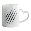 Mug heart handle, ceramic, 330ml