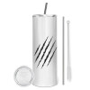 Tumbler stainless steel 600ml, with metal straw & cleaning brush