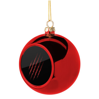 Claw scratch, Χριστουγεννιάτικη μπάλα δένδρου Κόκκινη 8cm