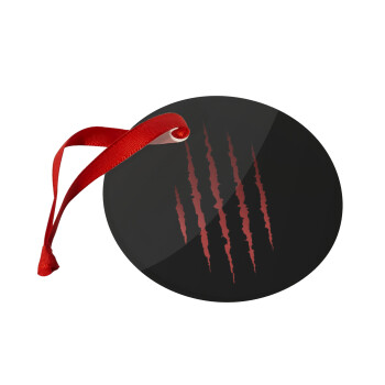 Claw scratch, Στολίδι Χριστουγεννιάτικο στολίδι γυάλινο 9cm