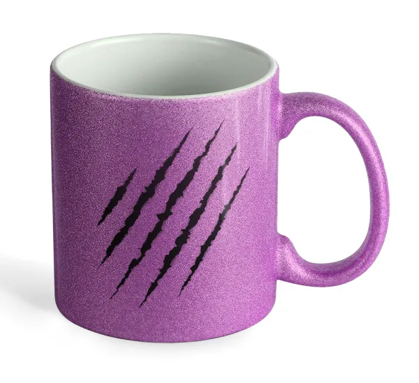 Claw scratch — Κούπα Μωβ Glitter που γυαλίζει, κεραμική, 330ml