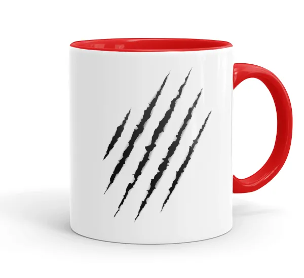 Claw scratch — Mug colored red, ceramic, 330ml