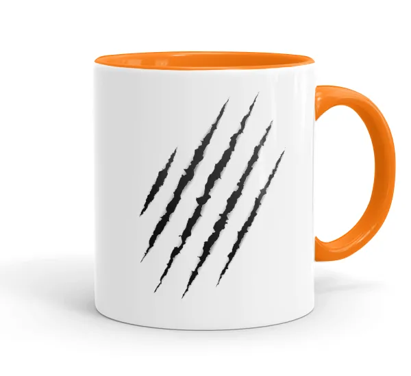 Claw scratch — Mug colored orange, ceramic, 330ml