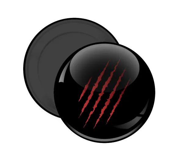 Claw scratch — Round fridge magnet, 5cm