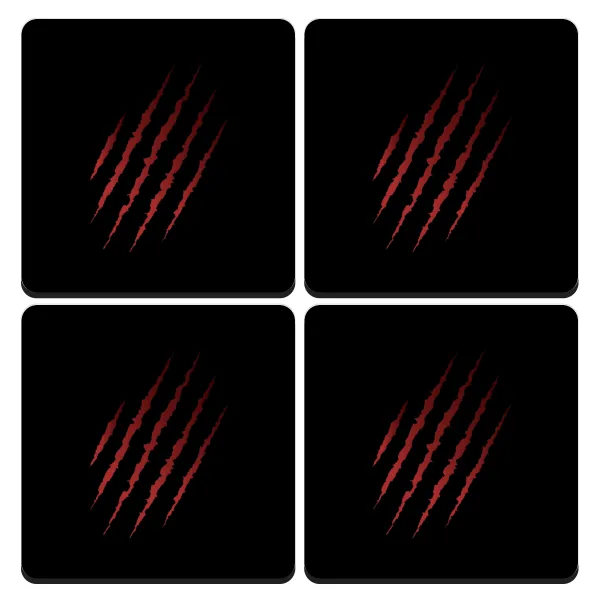 Claw scratch — Σουβέρ ξύλινα τετράγωνα (9cm)