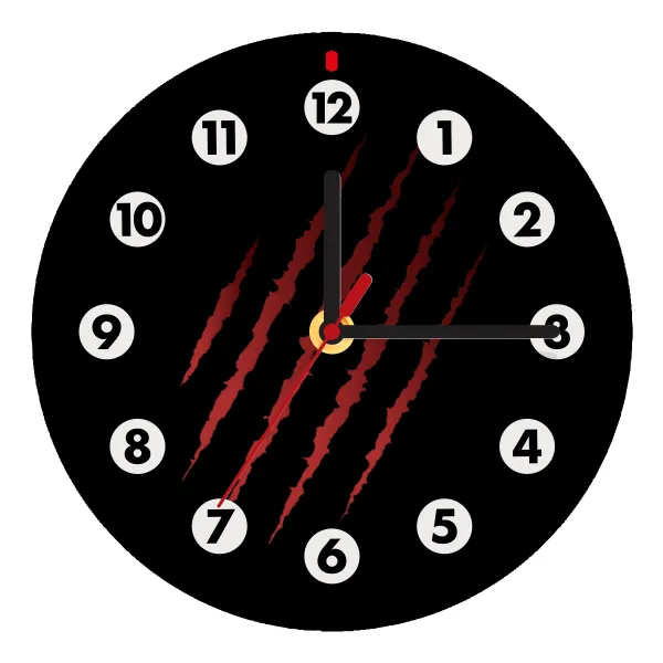 Claw scratch — Wooden wall clock (20cm)
