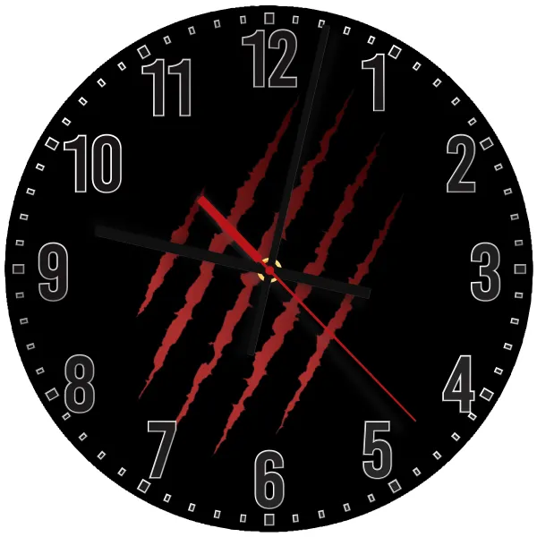 Claw scratch — Ρολόι τοίχου ξύλινο 30cm