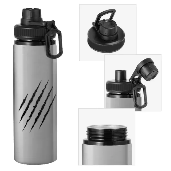 Claw scratch — Metallic water bottle with safety cap, 850ml aluminum