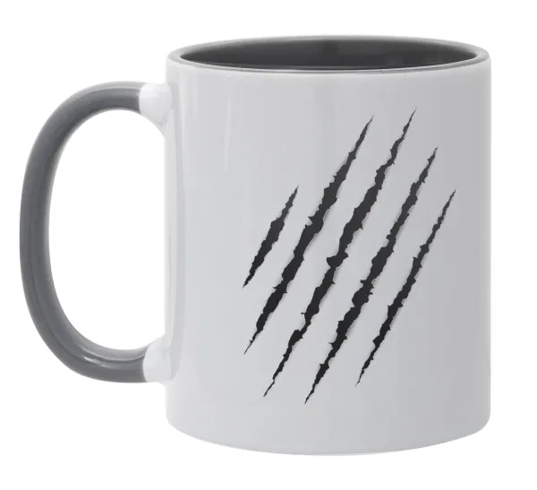 Claw scratch — Κούπα χρωματιστή γκρι, κεραμική, 330ml