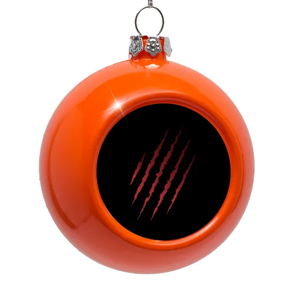 Claw scratch — Orange Christmas tree ornament bauble 8cm