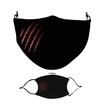 Claw scratch, Μάσκα υφασμάτινη Ενηλίκων πολλαπλών στρώσεων με υποδοχή φίλτρου