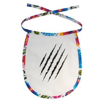 Claw scratch, Σαλιάρα μωρού αλέκιαστη με κορδόνι Χρωματιστή