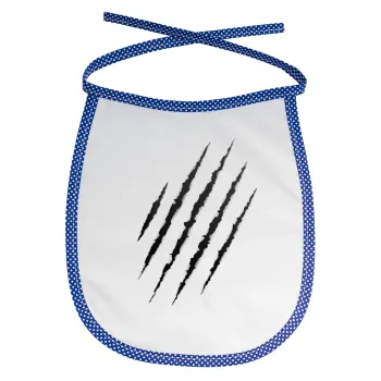 Claw scratch, Σαλιάρα μωρού αλέκιαστη με κορδόνι Μπλε