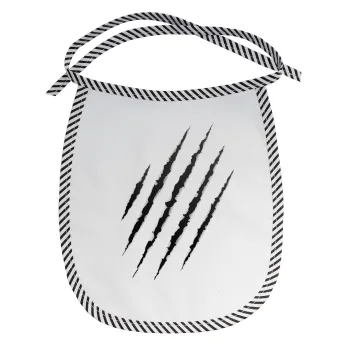 Claw scratch, Σαλιάρα μωρού αλέκιαστη με κορδόνι Μαύρη