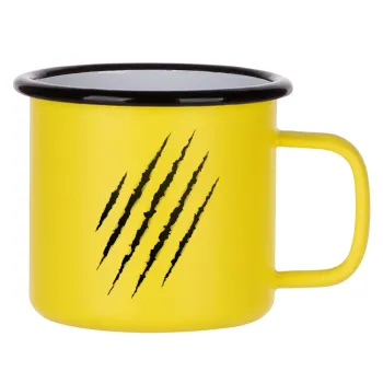 Claw scratch, Metallic enamel MATT Yellow cup 360ml
