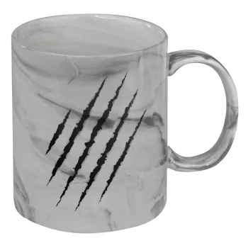Claw scratch, Mug ceramic marble style, 330ml