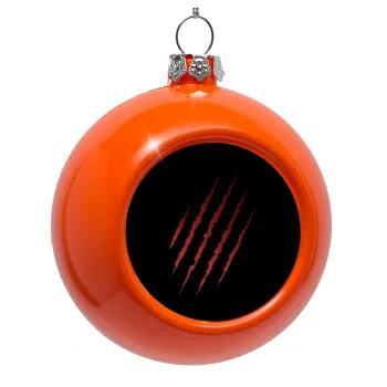 Claw scratch, Στολίδι Χριστουγεννιάτικη μπάλα δένδρου Πορτοκαλί 8cm