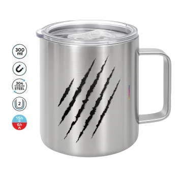 Claw scratch, Mug Stainless steel double wall 300ml