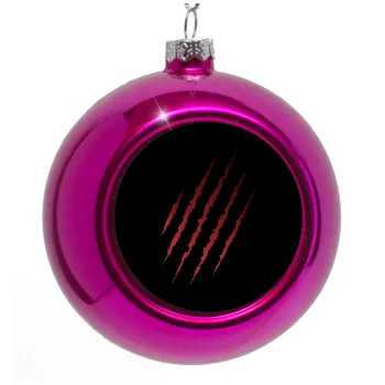 Claw scratch, Purple Christmas tree ornament bauble 8cm