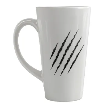 Claw scratch, Κούπα κωνική Latte Μεγάλη, κεραμική, 450ml