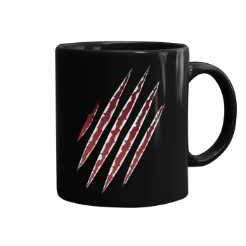Claw scratch, Κούπα Μαύρη, κεραμική, 330ml