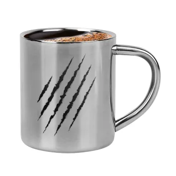Claw scratch, Double-wall metal cup for espresso (220ml)